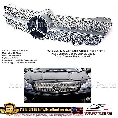 CLS550 CLS63 CLS500 Silver Glossy Grille Facelift AMG Bumper Star 2009 2010 2011 • $159