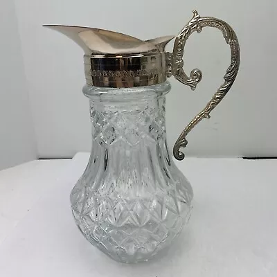 Vintage Glass Cut Pitcher Jug • $74.95