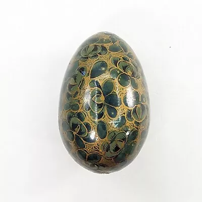 Vintage Decorative Asian Floral Green & Gold Design Egg 2.5” Tall Unique  • $19.99