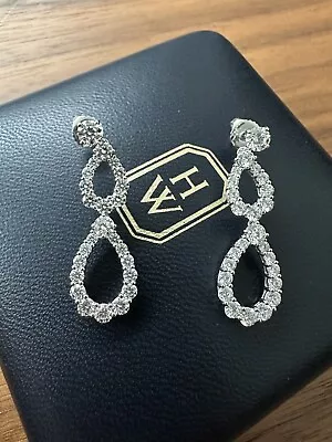 Authentic Harry Winston Double Diamond Loop Earrings Preowned  • $13000