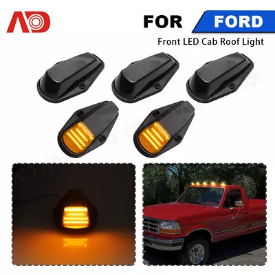 5PC LED Cab Roof Running Marker Light Smoke Lens For 1984-1997 F-150 F-250 F-350 • $59.39