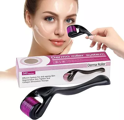£3.99 • Buy Derma Skin Roller 540 Titanium Micro Needle Anti Ageing Hair Regeneration Growth