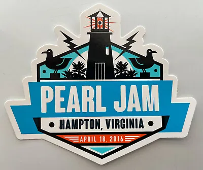 Pearl Jam Official Concert Event Sticker! Hampton Virginia Apr 18 2016 Coliseum • $25.62