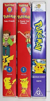 Pokemon The First Movie + I Choose You! Pikachu! Poke-Friends - Lot Of 3 VHS  • $28.71