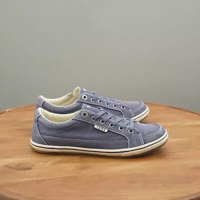 Taos Womens Moc Star Low Sneakers Size 8 Blue Canvas Lace Up • $23.96