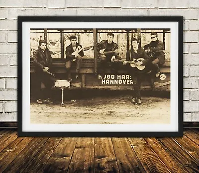 Beatles Early Line Up Sepia - High Quality Premium Poster Print • $39.95