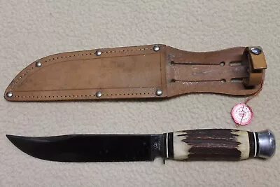 Vintage Robert Klaas Stag Handle Fixed Blade Hunting Knife Solingen Germany • $75