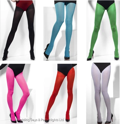 £3.79 • Buy Ladies Opaque Tights Fancy Dress Halloween Witch Xmas Santa Elf 80s Costume