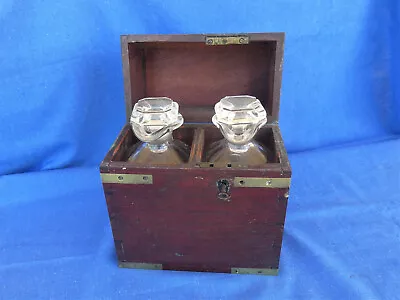 Georgian Military Officers Brass-Bound Campaign Tantalus Decanter Box Or Case • $775