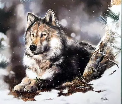 Maija  Paws Wolf  Poster  24 X 21 • $29.95