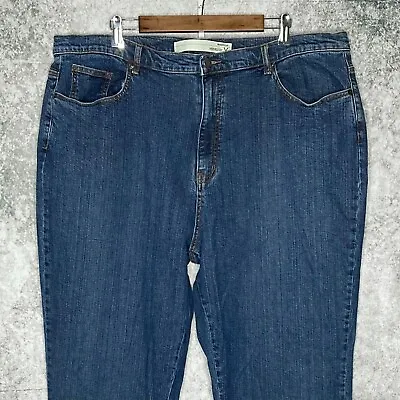 Venezia Womens Bootcut Jeans Plus Size 26 TALL Stretch Blue Dark Wash Denim • $15.63