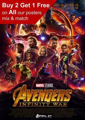 Marvel Avengers Infinity War Movie Poster A5 A4 A3 A2 A1 • £1.49