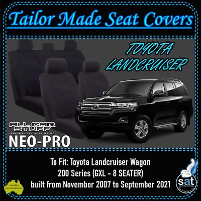 Neoprene Front & Middle Row Seat Covers For Toyota Landcruiser 200 Series GX/GXL • $251.99