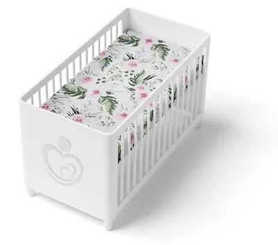 100% COTTON BABY BED FITTED SHEET COLOURFUL FIT COT BED 140x70cm Garden Flowers • £7.99