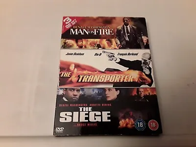 Man On Fire/The Transporter/The Siege (DVD 2005) Very Good Condition Freepost • £2.74