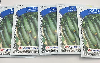 Zucchini Seeds Dark Green Squash Veggie Garden Packed For 2022 Lot Of 5 • $7