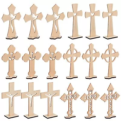 24 Pcs Wooden Crosses For Crafts Baptism Centerpieces For Tables Wood Catholi... • $22.44