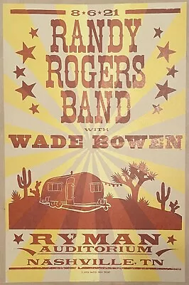 $39.99 • Buy Randy Rogers Band - Hatch Show Print - Ryman Auditorium - Nashville - Poster