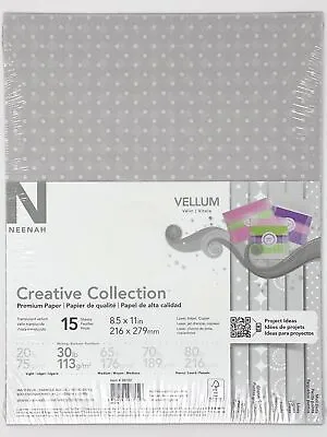 Neenah Creative Collection Vellum Paper 15 Sheet 8.5x11  #98792 8.5x11 30lb • $3.29