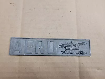 $39.99 • Buy Aero Chevy Alexandra Virginia VA Metal Dealership Dealer Emblem Badge Nameplate