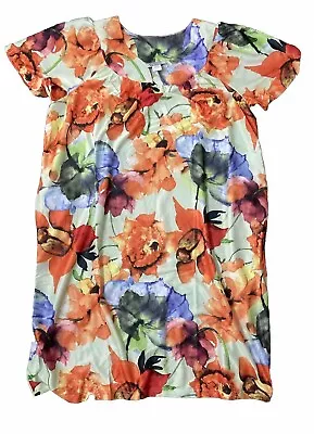 Anthony Richards Sz 2X Kaftan House Dress Hawaiian Floral  Mumu Nightgown • $23.99