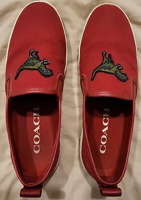 Coach Signature Canvas Slip On Shoes Red Men's 10.5 • $30