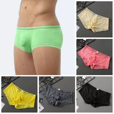 Ice Silk Mens Underwear Boxers Pack Translucent Underwear Panties Breathable LOT • $3.19