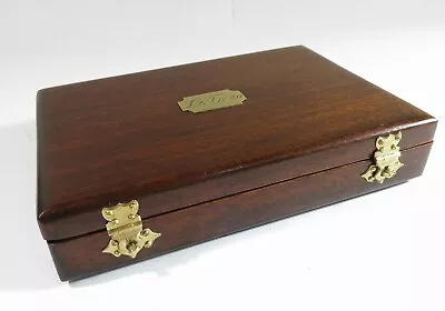 Antique Late 1800s Solid Mahogany Jewelry Box & Dark Green Felt Lining • $95