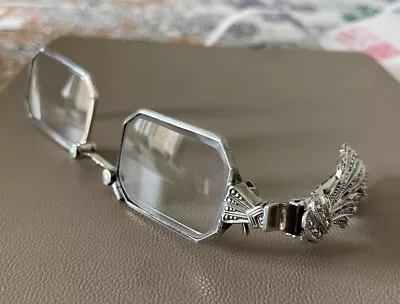 German Folding Lorgnette In 835 Silver With Marcasites（presbyopic Glasses） • $169
