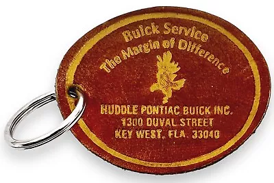 Vintage 1950’s Huddle Buick Car Dealer Key West Leather Keychain • $12.99