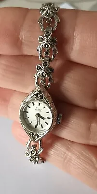 Vintage Limit International Ladies Mechanical Chrome Plated Marcasite Watch  • $37.30