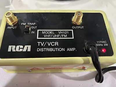 Tv/vcr Distribution Amp Signal Amplifier - Model: Vh121 Vhf/uhf/fm Rca • $10.79