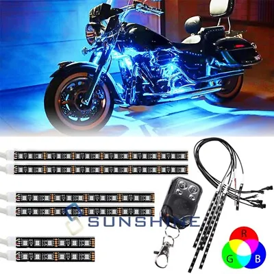 6Pcs 12V Motorcycle Led Light Wireless Remote 6 Color Neon Glow Light Strips Kit • $20.99