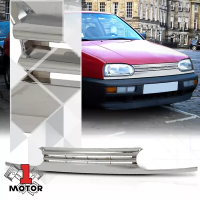 $28.49 • Buy For 1993-1999 VW Golf/Cabrio MK3 {HORIZONTAL-BAR} Chrome ABS Front Bumper Grille