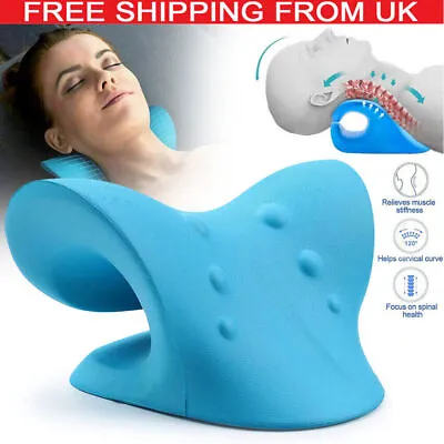 Neck Stretcher Relaxer Pillow For Shoulder Pain Relief Cervical Traction Device • £7.19