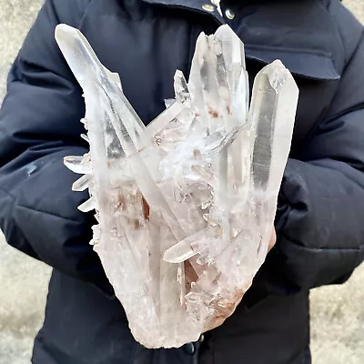 5.37LB Natural White Crystal Himalayan Quartz Cluster /mineralsls Specimen • $29