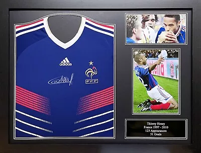 £199.99 • Buy Framed Thierry Henry Signed France 2009/10 Football Shirt + Proof + Coa Arsenal