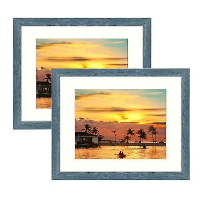 11x14 Picture Frame With Mat For 8.5x11  8 1/2x11 Photo Gallery Definition Glass • $18.99