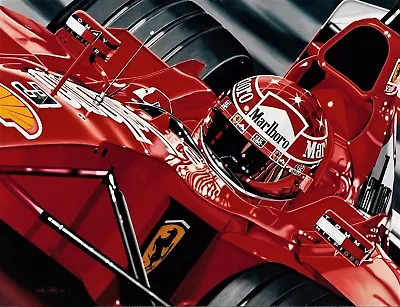 Michael Schumacher 90 X 70 Cms Limited Edition F1 Art Print By Colin Carter • £100