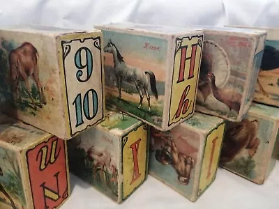 £200 • Buy Antique Victorian Child’s Animal/Numerical/Alphabet Blocks X 16