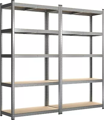 2pcs 5 Tier Shelf Garage Shelvin Unit Steel Rack Storage Oragnizer 150x75x30cm • $74.99