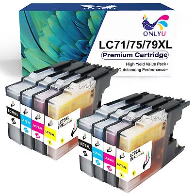 8 Pack Ink Cartridge LC71 LC75 Set For Brother MFC-J435W J430W MFC-J625DW J825DW • $13.59