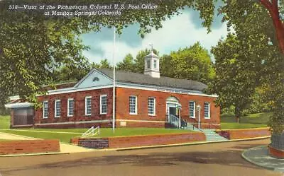 MANITOU SPRINGS Colorado CO      POST OFFICE      Ca1940's Postcard • $4.25