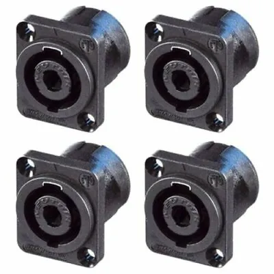 4 X Neutrik NL4MP 4 Pole Speakon Chassis Panel Mount Connector Speaker Terminal • $21.95