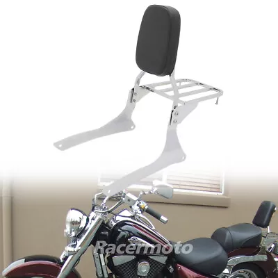 Chrome Sissy Bar Backrest Luggage Rack For Suzuki Boulevard C90/VL1500 Intruder • $96.88