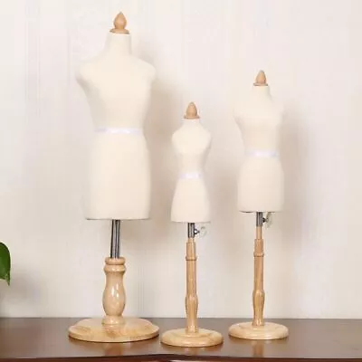 1/2 1/3 1/4 Sewing Mini Female/Male Mannequin Body For Clothes Display Wood Base • $95.38