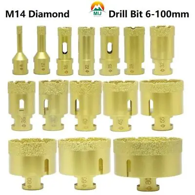 £11.09 • Buy 6-100mm M14 Diamond Hole Saw Core Drill Bit Dry Holesaw Cut Marble Granite Tile