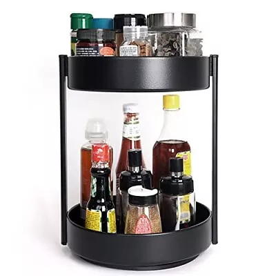 2-Tier 360° Lazy Susan Organizer 10 Inch Metal Steel Rotating Spice Rack Tu... • $36.33