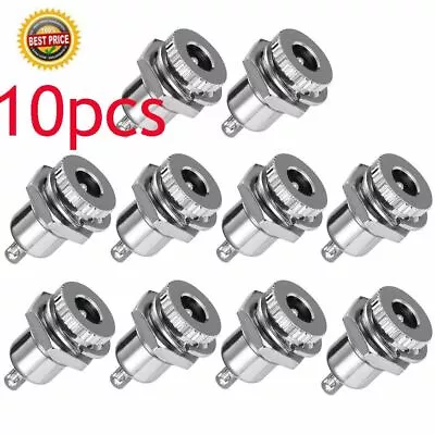 10Pcs DC Power Supply Jack Socket Female Panel Mount Connector 5.5mm X 2.1mm US • $8.09