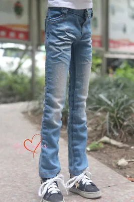 1/4 1/3 Uncle HID BJD Outfit Clothes Classical Wrinkled Jeans Pants Light Blue • $22.16